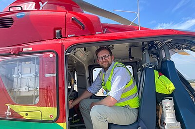 Freddie onboard the Thames Valley Air Ambulance
