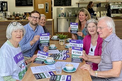 Freddie meeting with representatives of Make Votes Matter Oxfordshire