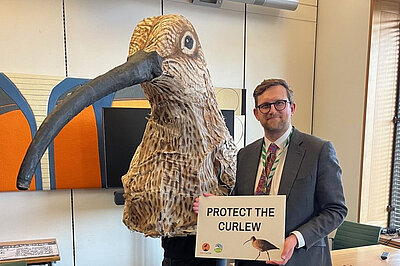 Freddie celebrating World Curlew Day