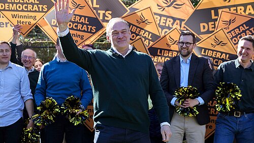 Ed Davey with supporters