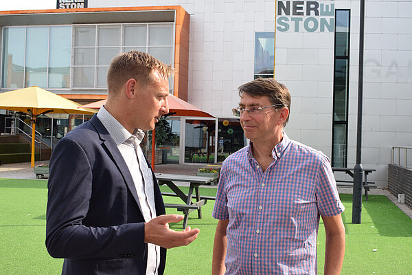 Olly Glover standing outside Cornerstone Venue in Didcot 