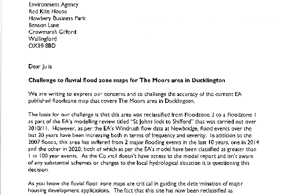Andy Graham's letter to the Environment Agency