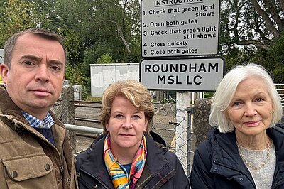 Calum Miller MP with Cllrs. Lesley McLean & Dorothy Walker