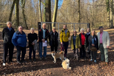 Freddie with campaigners at Lambridge Woods