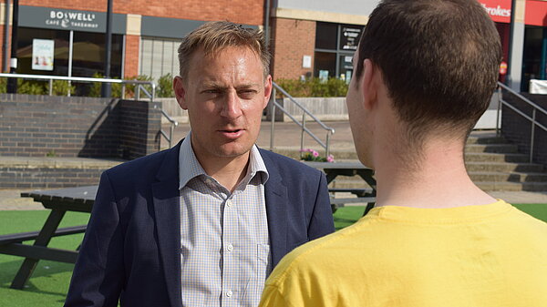 Olly with voter