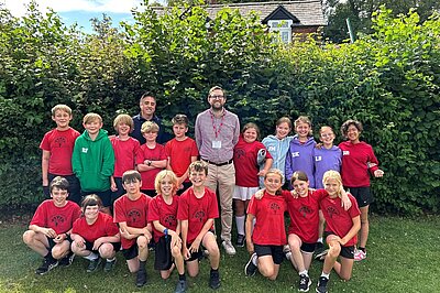 Freddie with Owl Class at Aston Rowant School 