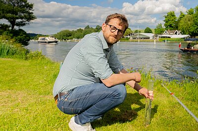Freddie testing water quality