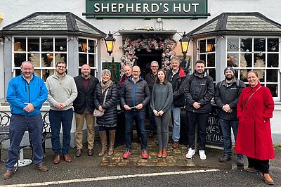 Freddie with Ewelme residents and the Digital Infrastructure  team