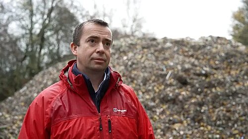 Calum Miller at the illegal waste dump