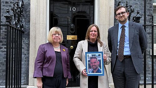 Handing in the petition to 10 Downing Street