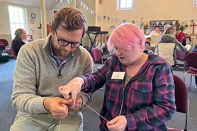 Freddie learning about repairs at the Eco Soco Repair Cafe