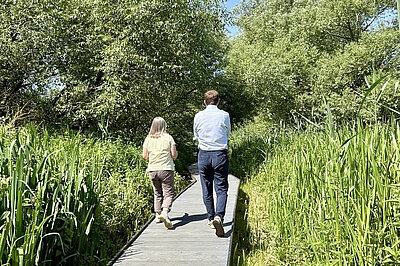 Freddie visiting Withymead Nature Reserve