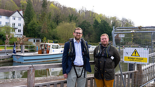 Freddie van Mierlo, MP for Henley and Thame and Cllr Rory Hunt, the Mayor of Henley on Thames at Marsh Lock