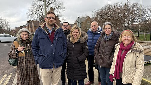 Freddie with Thame HGV Campaigners and Councillor Kate Gregory