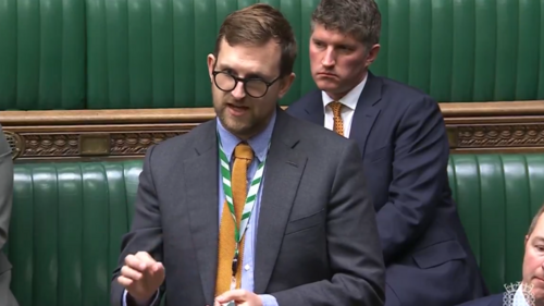 Freddie speaking in Parliament