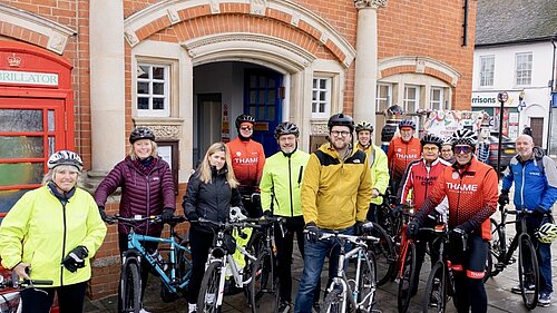 Freddie with campaigners, Councillors and the Mayor of Thame