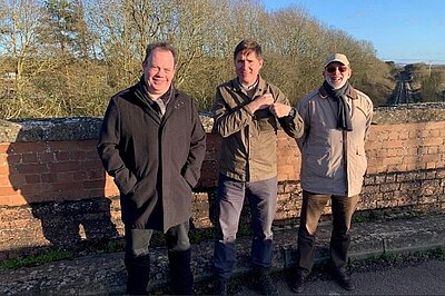 Charlie out near the junction with the Cotswolds Line with Mike Smith and Roger Blake