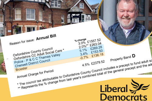 Image showing breakdown of Council Tax for a Band D home in Bicester